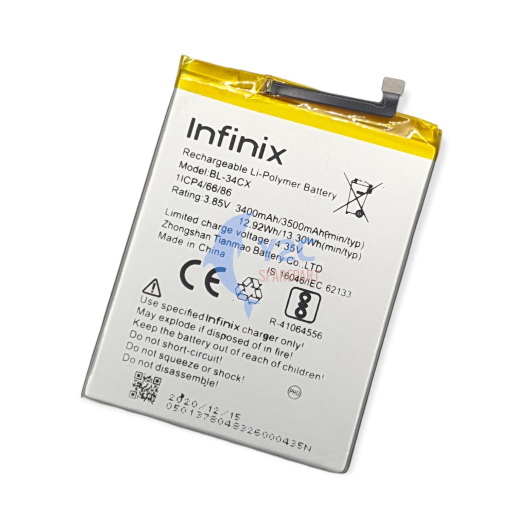 BATERAI INFINIX SMART 4 PLUS / BL-34CX ORIGINAL OEM / BATREI BATRAI BATRE BATERE