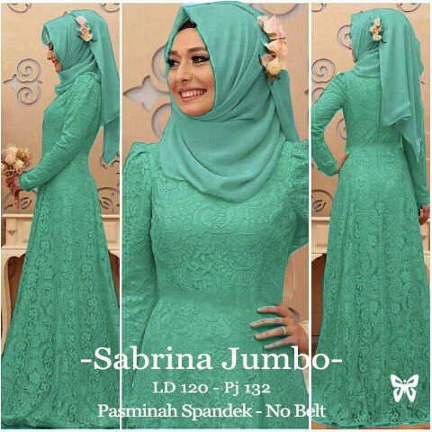 HOPYLOVY - Gamis Wanita Brukat Sabrina Jumbo