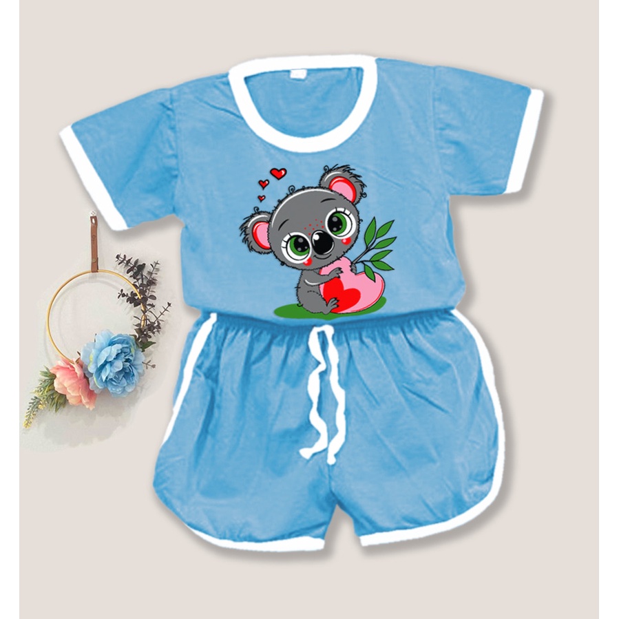 Rillo - Setelan Baju Playful Colour Anak Karakter Koala / Setelan Anak Unisex Usia 1-5 tahun