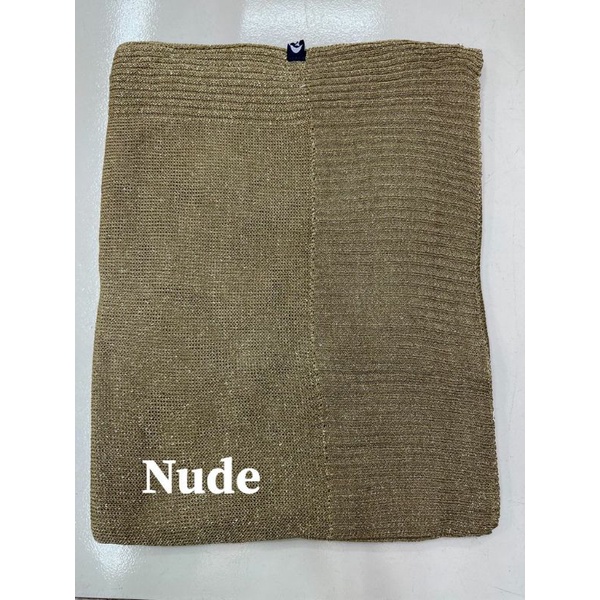 PASHMINA RAJUT GLITER / PASHMINA RAJUT PENGANTIN / PASHMINA PREMIUM-Nude