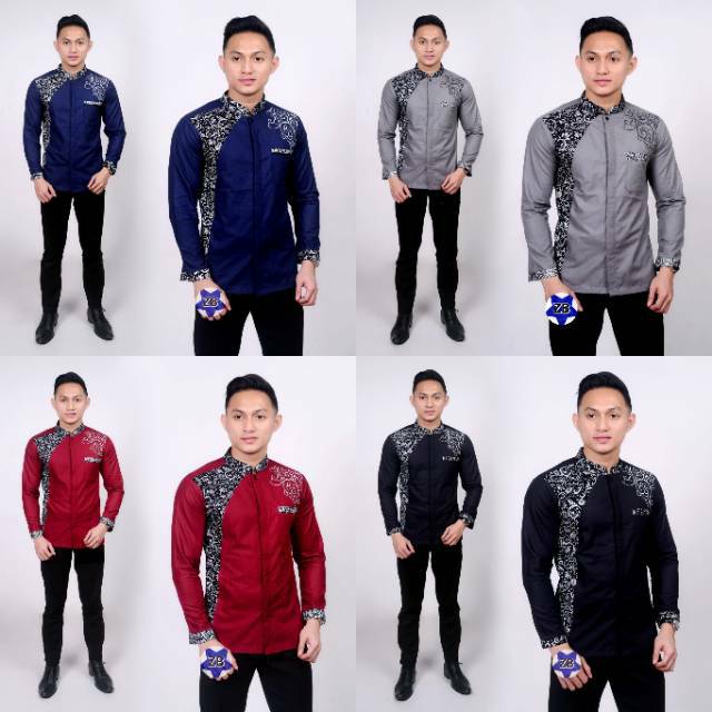 25+ Inspirasi Keren Koko Batik Model Baju Batik Pria Kombinasi Polos
Lengan Panjang