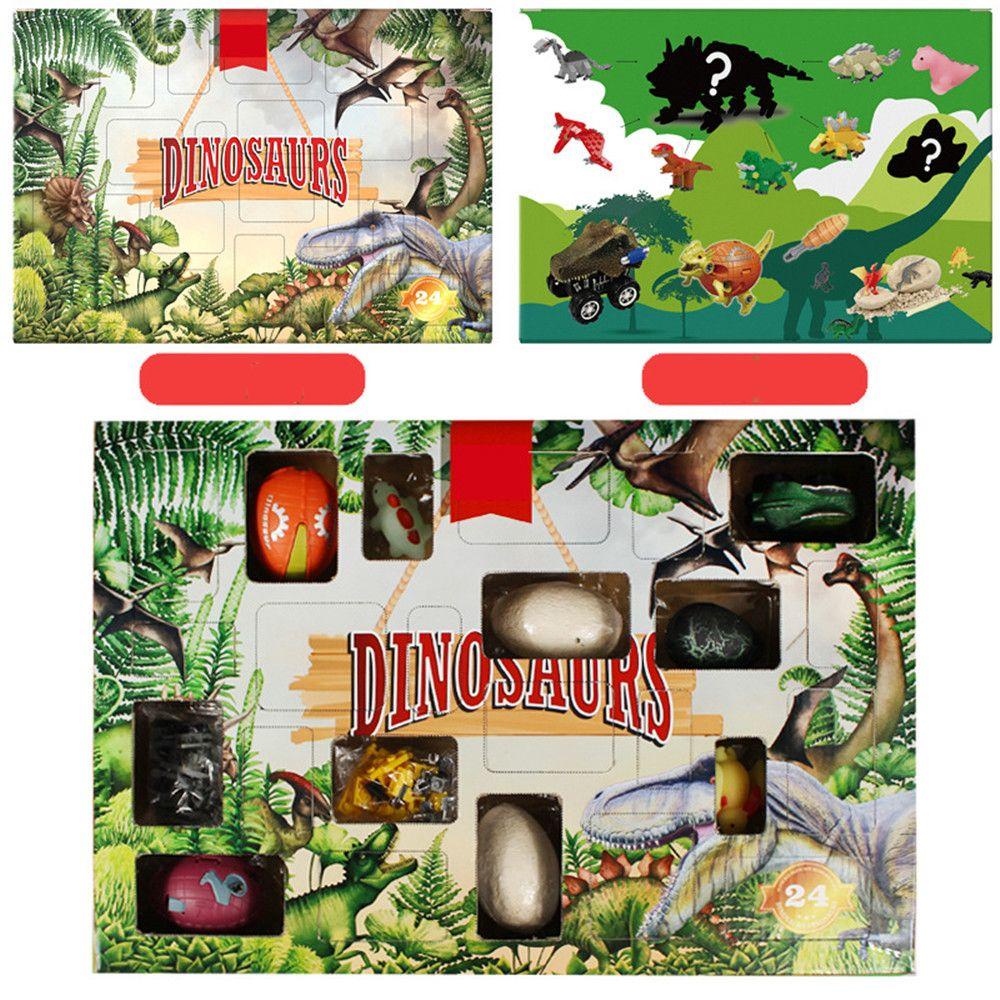 R-flower 24pcs Model Dinosaurus Kotak Hadiah Kalender Adven Dekompresi Mainan Edukasi Anak