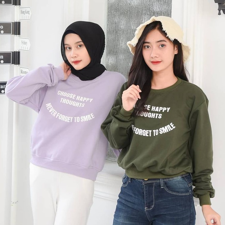 Pro.Coll - Choose Happy Thoughts Sweater Wanita