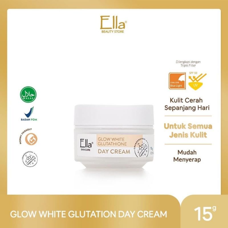 glow white glutathione ella skincare / glow white day / cream pemutih ella skincare