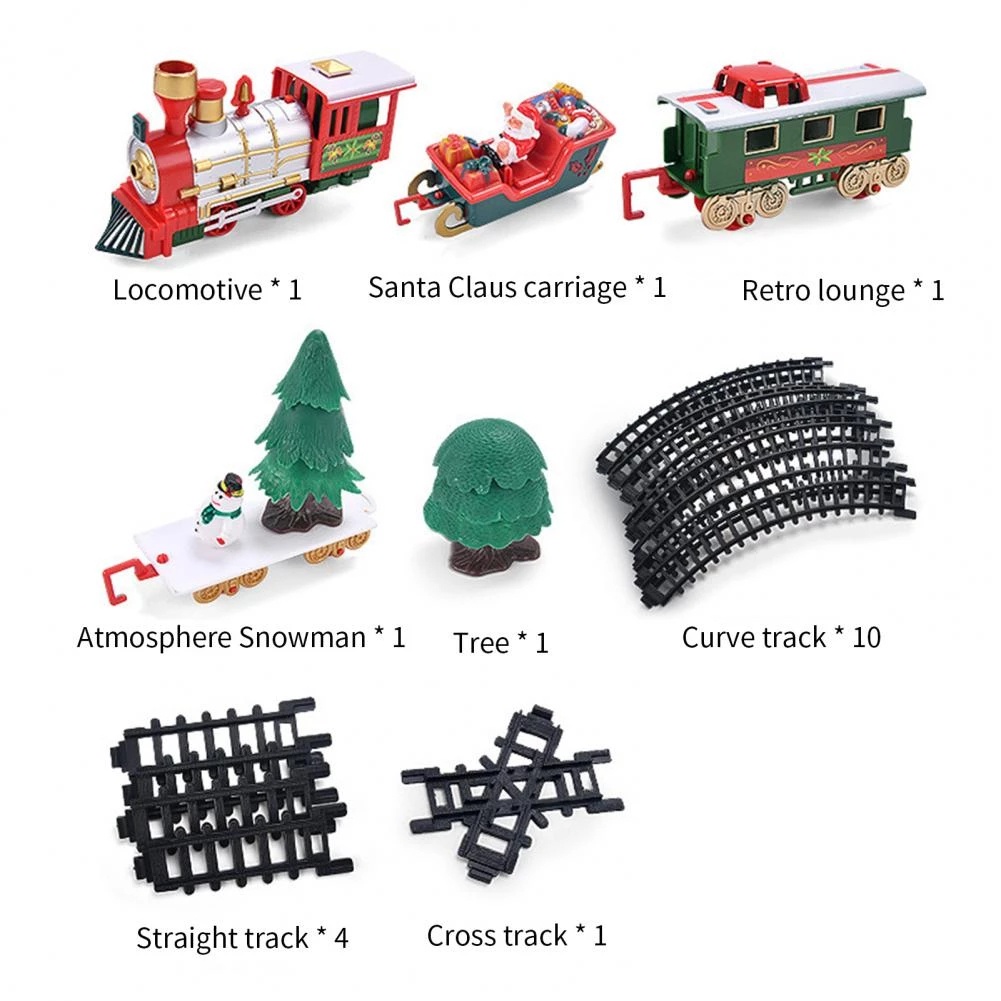 Set Mainan Kereta Api Elektrik Dengan Track Untuk Hadiah Natal Anak