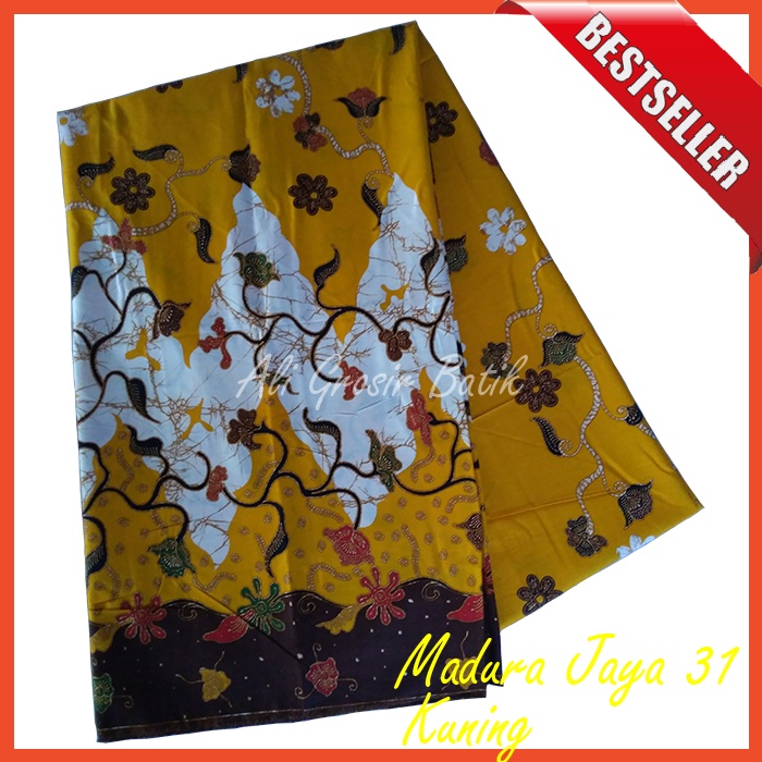 Kain Batik Pekalongan Primisima Halus Madura Jaya 31 Kuning Unggul Jaya