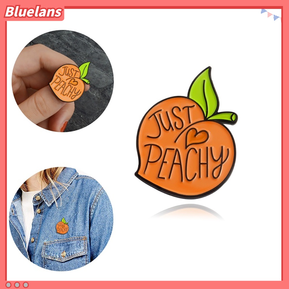 1 Pc Bros Pin Enamel Bentuk Kartun Peach Heart Untuk Pakaian