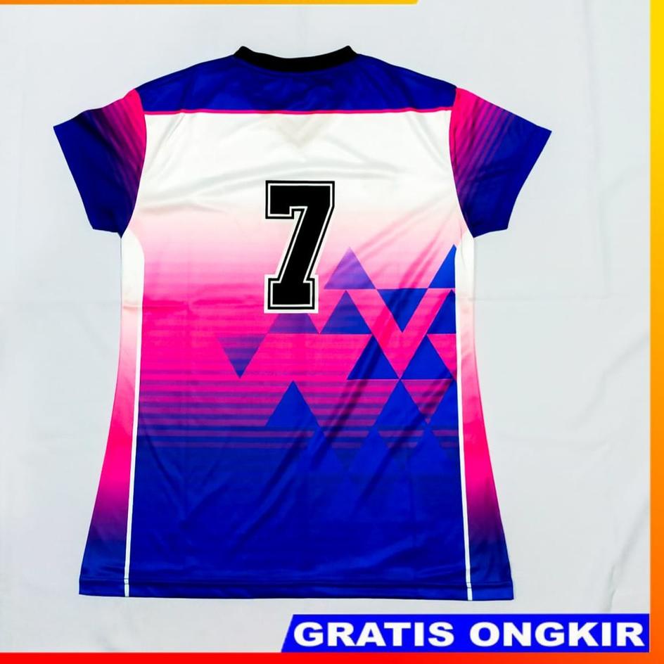 SUK.11Au22ᴼ | Baju Jersey Kaos Voly Volly Volley Voli Cewek Wanita Fullprinting Tangan Pendek single