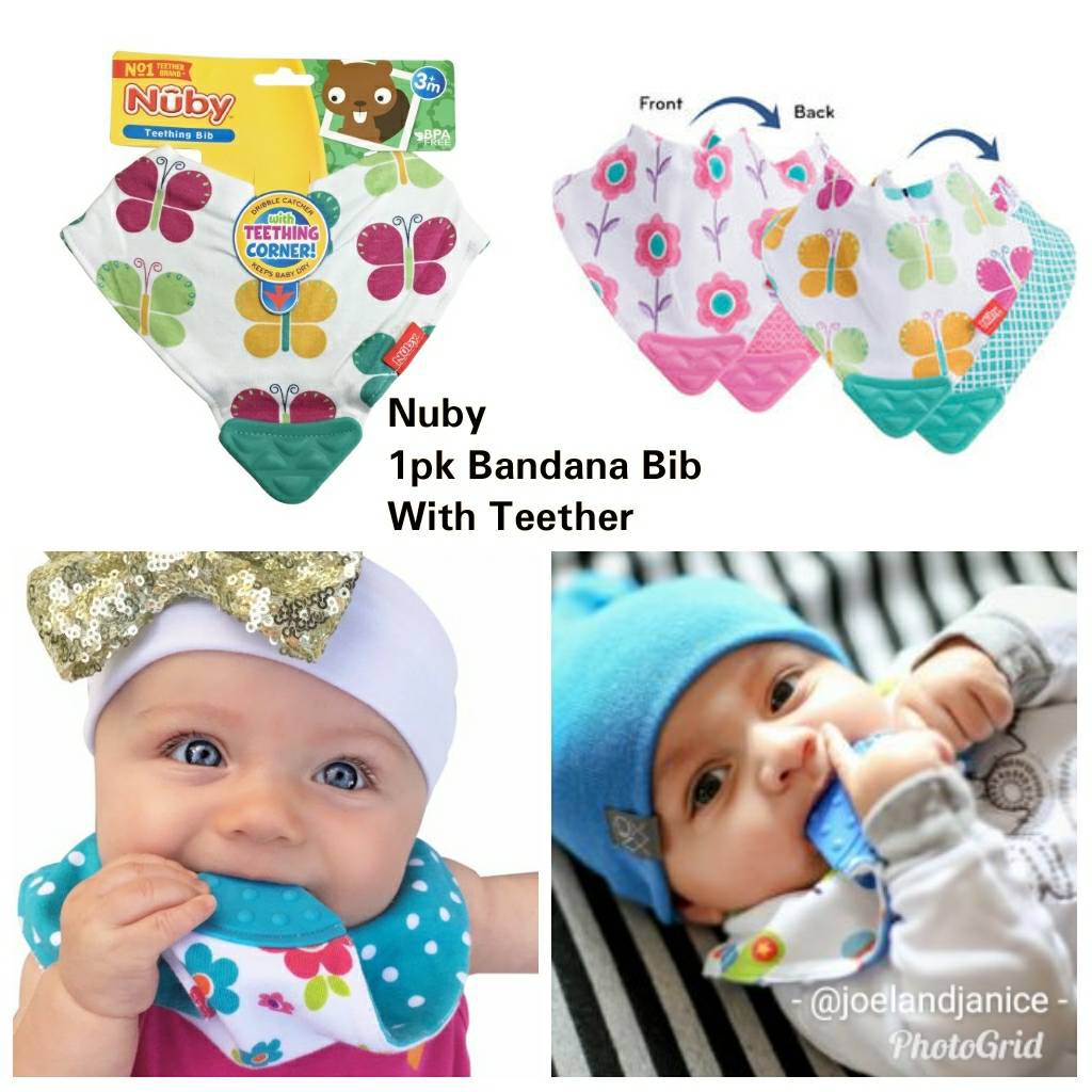 Nuby 1pk Bandana Bib With Teether