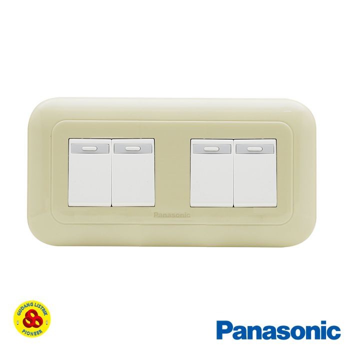 Panasonic Saklar 4G 1W WEJ78049F + WEJ5531 Sakelar 4 Gang Pastel Cream