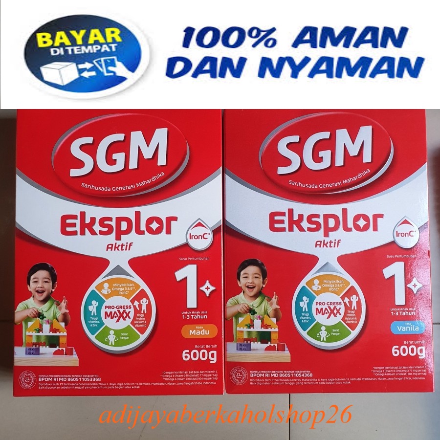 

SUSU SGM EKSPLOR AKTIF 1+ 1 PLUS 600 GRM