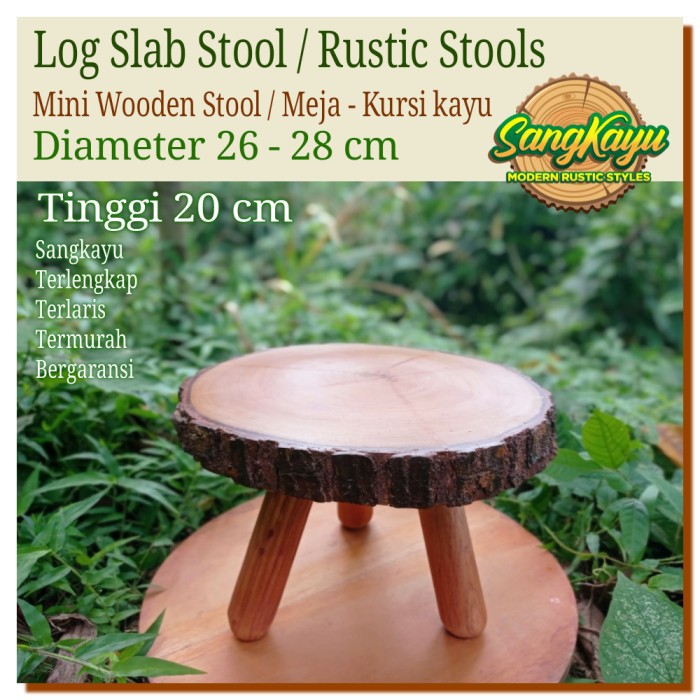 Meja kursi stool 26-28-20cm meja tanaman hias meja kayu mini Rustic