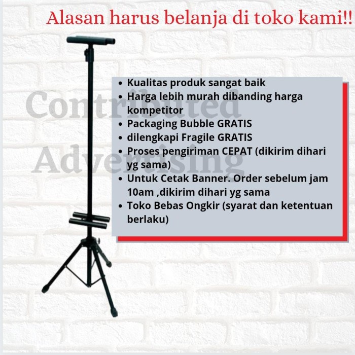 TIANG PROMOSI 2 SISI / TRIPOD BANNER / STANDING BANNER