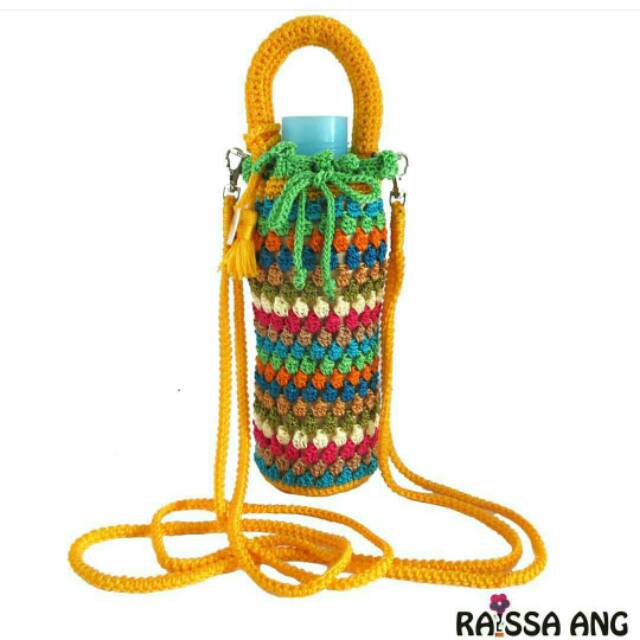Tas botol rajutan-pineapple