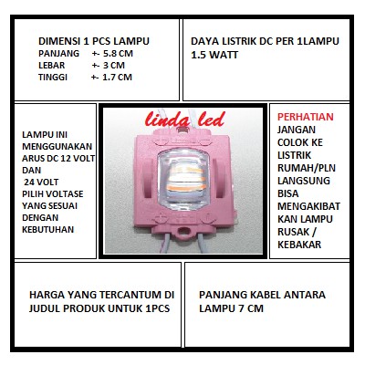 LAMPU LED MODUL 1MATA 12VOLT SMD 5830 WATERPROOF 1 MATA 12V 12 V VOLT VARIASI MOBIL MOTOR NEON BOX