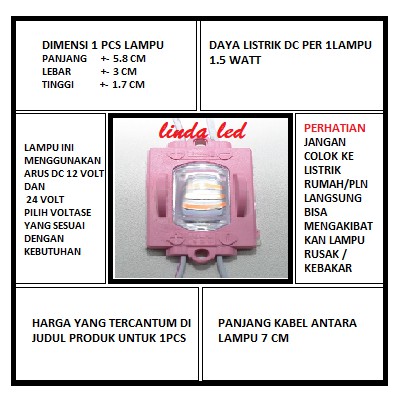 LAMPU LED MODUL 1MATA 12VOLT SMD 5830 WATERPROOF 1 MATA 12V 12 V VOLT VARIASI MOBIL MOTOR NEON BOX