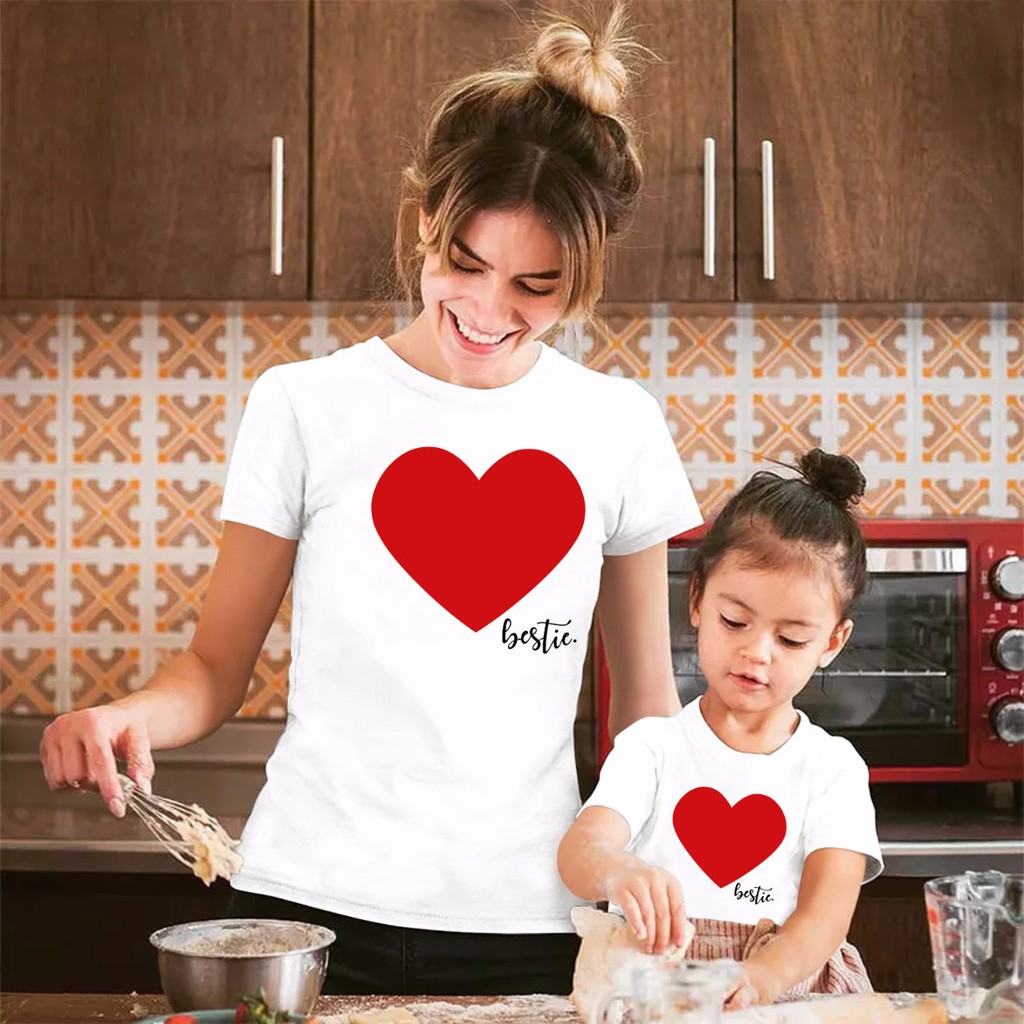 Baju Couple Ibu dan Anak Perempuan / Kaos Couple Anak / Lovely Golden Mom and Kids Bestie