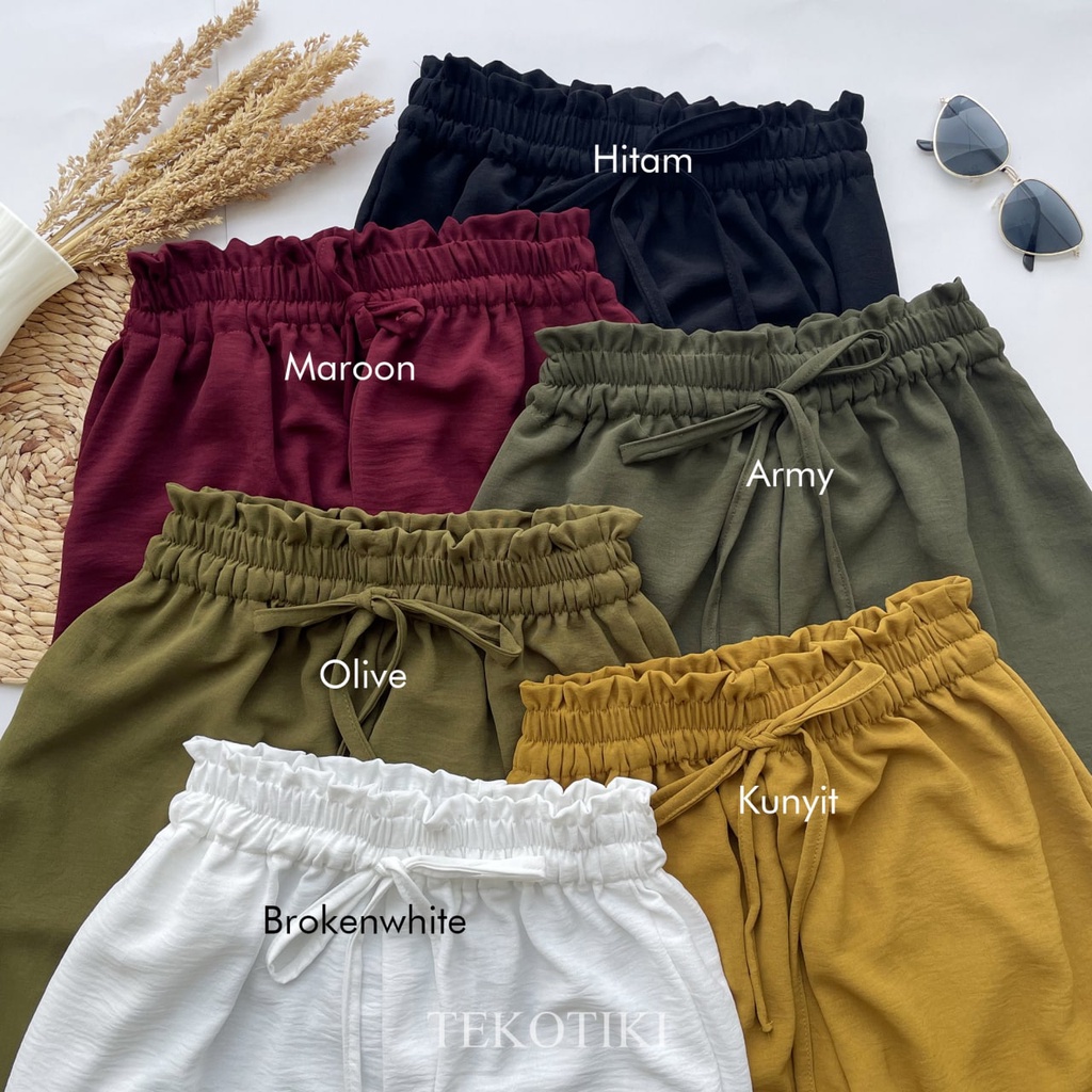 Celana Kulot Wanita Crinkle Premium Kulot Airflow Kulot Ruby Banyak Pilihan Warna Hitam Army Olive Broken White Maroon Dusty Orchid Lavender Milo Mocca Coksu