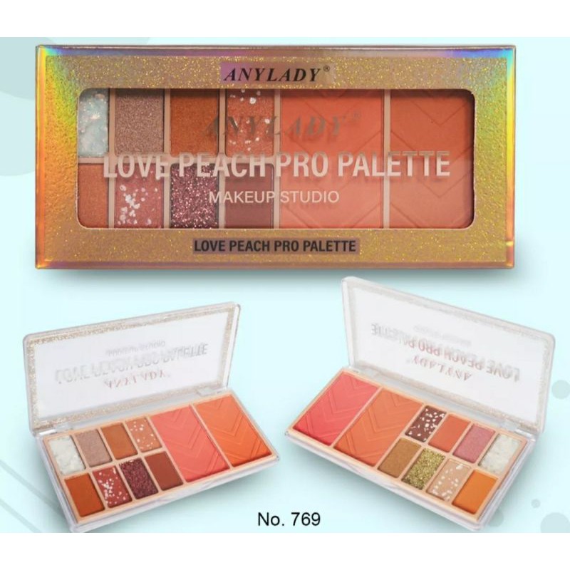 BLUSH ON LOVE PEACH PRO PALETTE MAKEUPSTUDIO - EYESHADOW PEACH GLITTER - BLUSH ON PEACH
