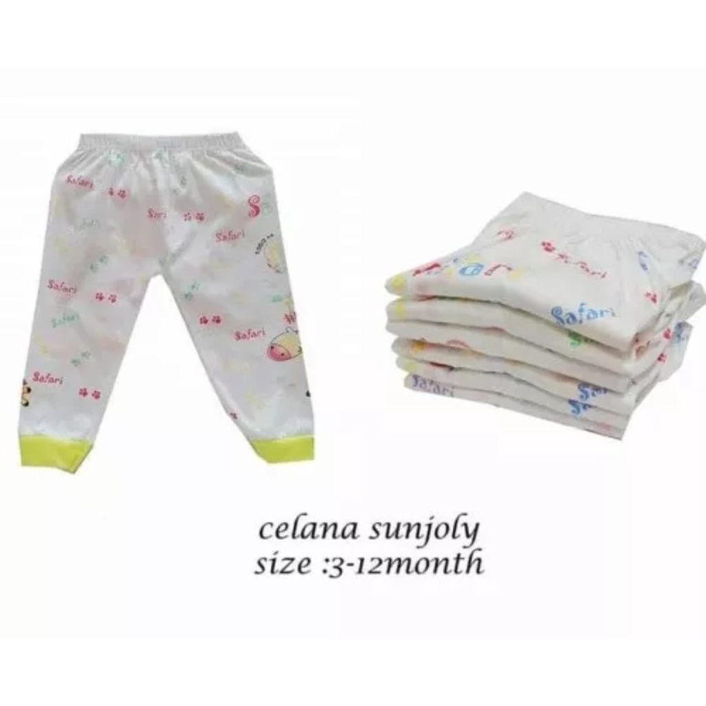 Celana Panjang New Born Sunjoly Isi 6 Pcs - Celana Panjang Bayi 3 blnsampai 2 tahun Bulan Murah