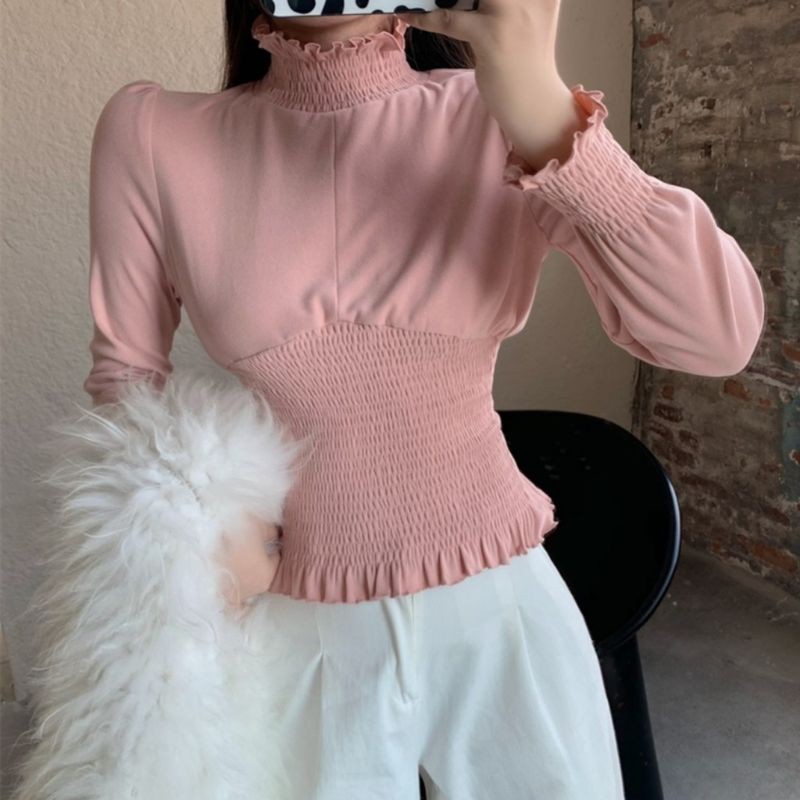 25019Baju Crop top Puff import wanita Atasan crop top lengan balon Baju balon cewek Korea baju Hitam