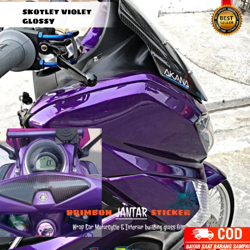 STIKER SKOTLET UNGU GLOSSY STICKER SCOTLITE PRO-FIX VIOLET GLOSSY DOFF SEMUA WARNA