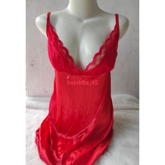 Lingerie Sexy Ladies Babydoll Tanpa Lengan Model Mini Daster