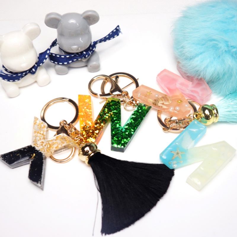 Siy 26pcs / Set Cetakan Kristal Epoksi Handmade Diy Bentuk Huruf Alfabet Bahan Silikon