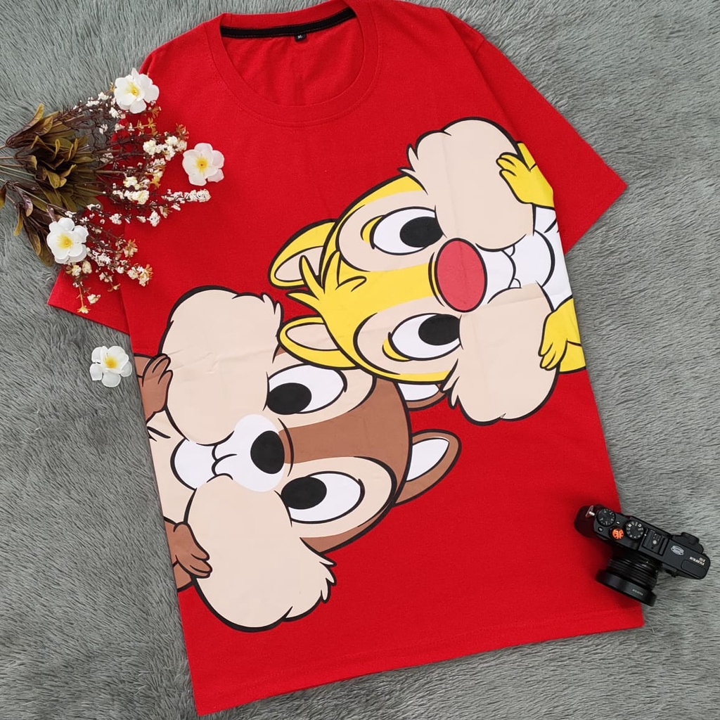 Kaos Karakter Oversize Chip Dale Red