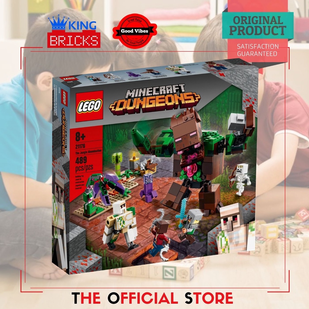 LEGO Original MINECRAFT 21176 The Jungle Abomination - Mainan Anak Edukasi Kreatif Mobile Video Game