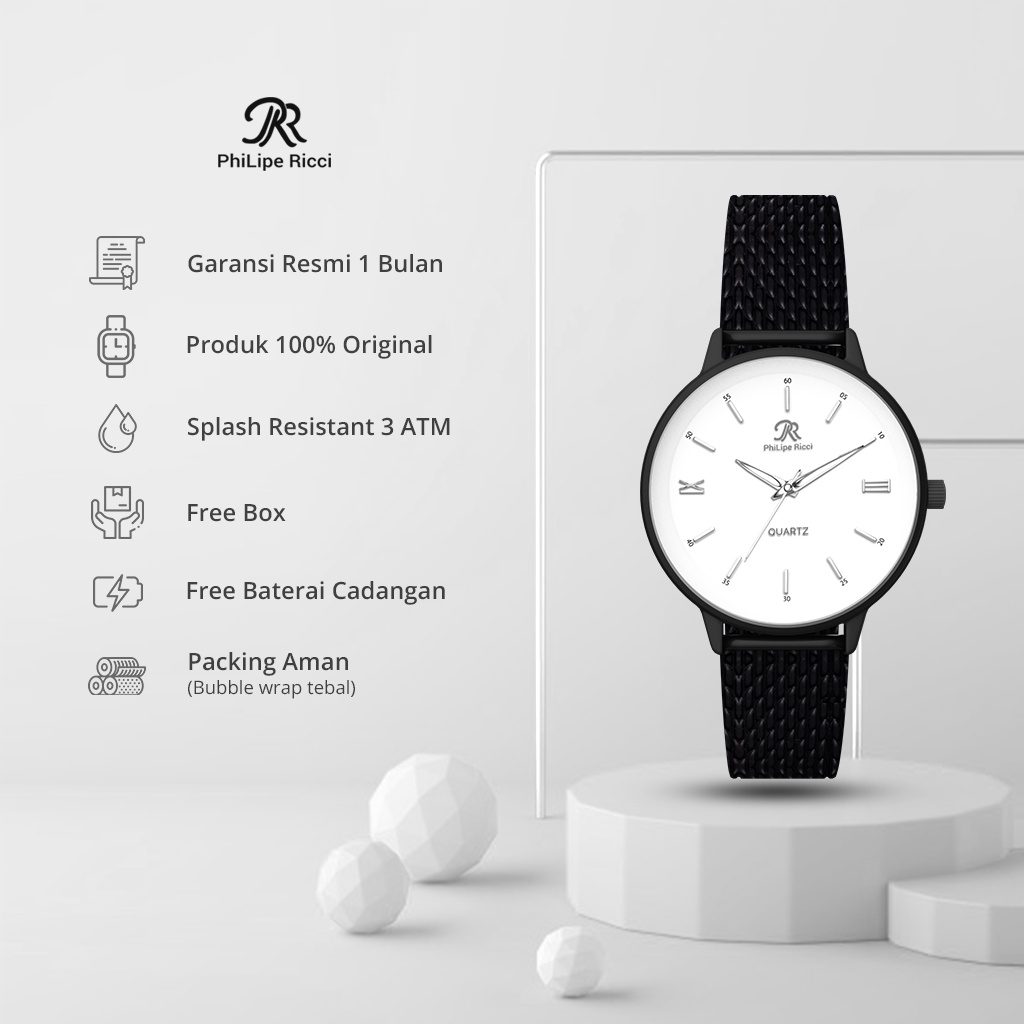 PhiLipe Ricci Jam Tangan Wanita Terbaru Analog Original Arloji Perempuan Kecil Modern WKOB1 Free Box-2