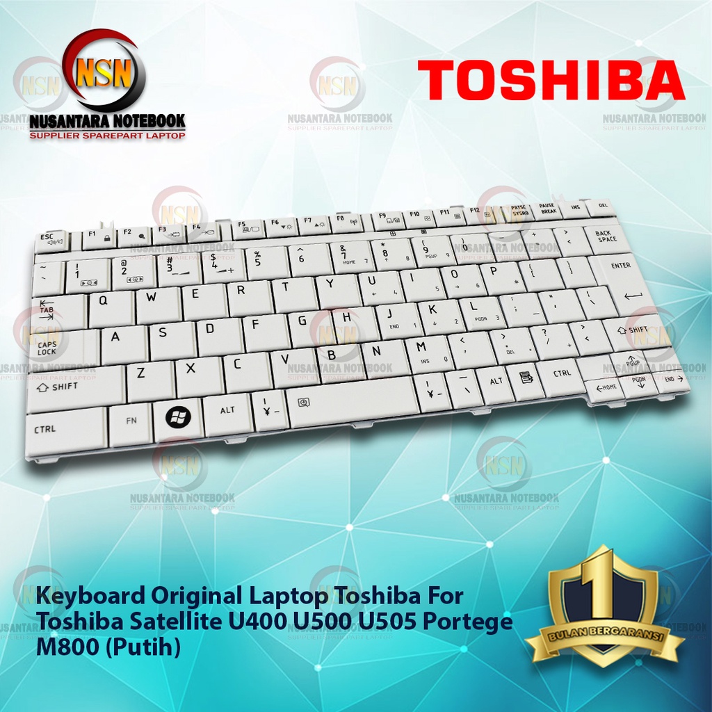 Keyboard Original Laptop Toshiba Satellite U400 U500 U505 Portege M800 Putih