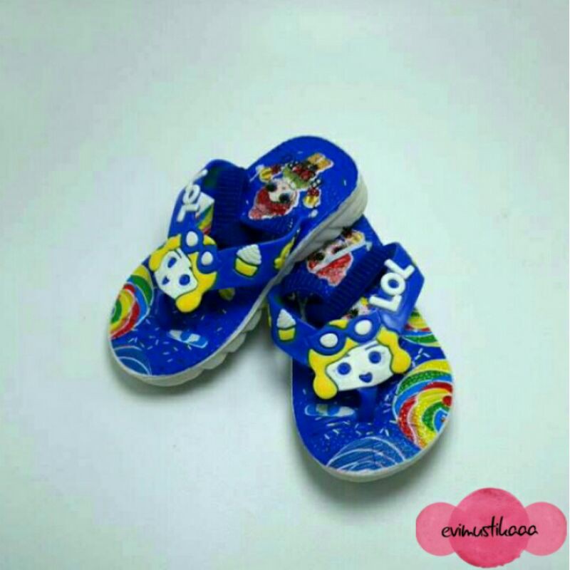 Mokaya 558 - Sendal Jepit Bunyi Cit Cit Anak Perempuan Motif LOL Dan Motif Lain Size 24 - 29