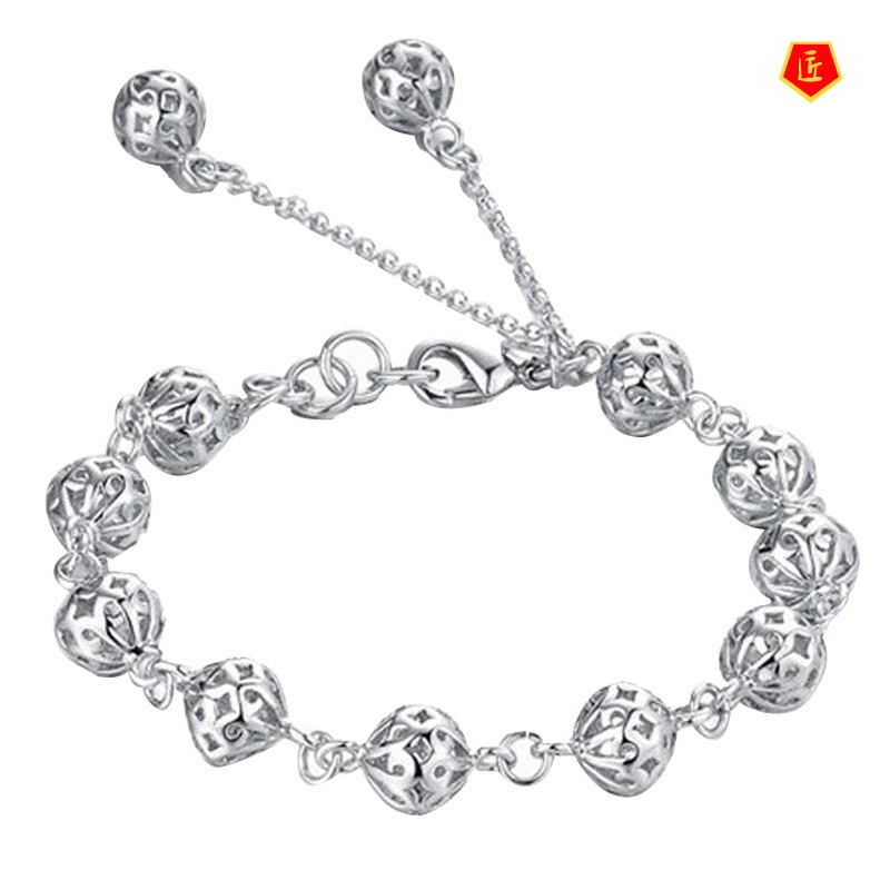 [Ready Stock]Silver Hollow Exquisite Ball Bracelet