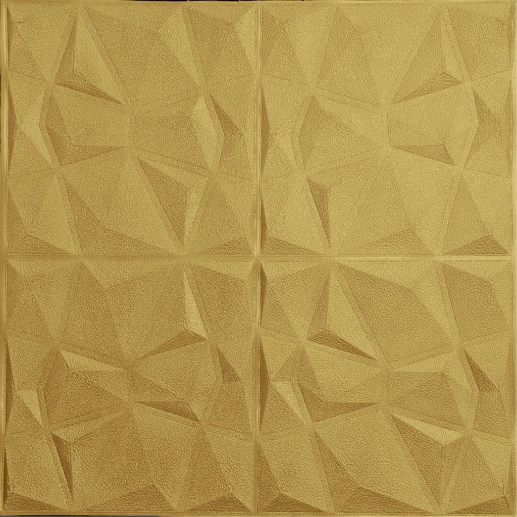 Wallpaper 3D Foam Panels Sticker Dinding / Wallfoam 3D Emboss Dekorasi Kamar Rumah [Seri Q] Motif Diamond-GOLD