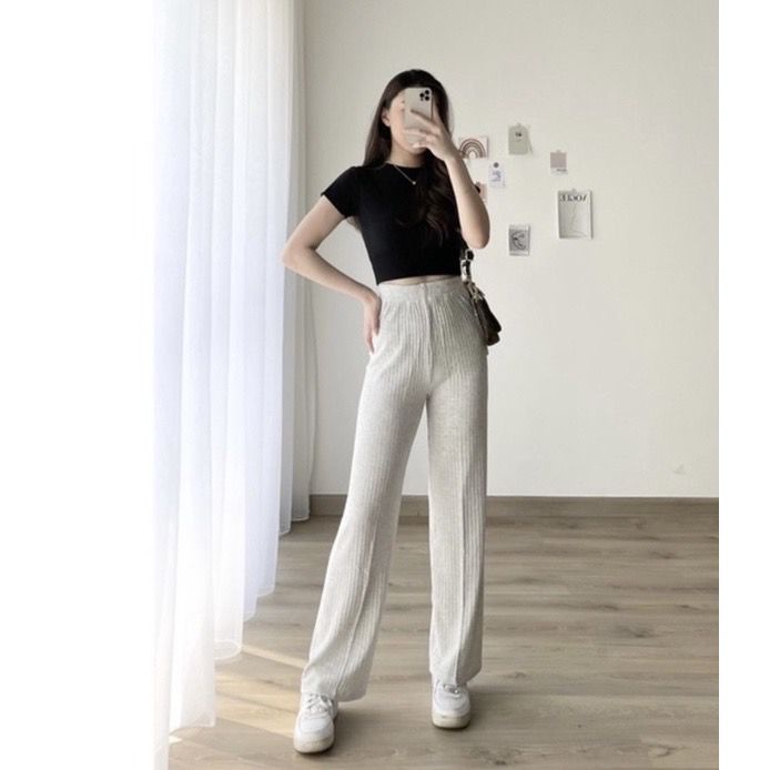 BEFAST - ZFS OOTD Wanita Celana Panjang FREYA / KEY APRIIL KNIT PANTS / Celana Panjang Kulot / Celana Panjang Casual Wanita / Celana Kulot Remaja Kekiniaan / Keluaran Terbaru 2022 / Termurah / Celana Kulot Polos