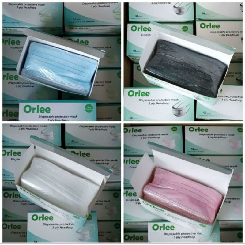 Orlee Surgical Face Mask 3Ply Masker Medis Earloop / Headloop
