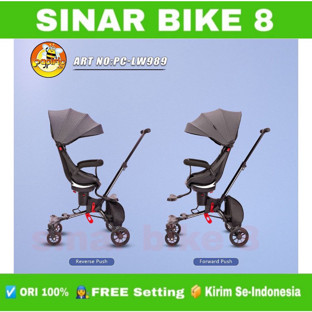 Magic Stroller Kursi Dorong Anak Pacific LW-989 Kereta Dorong Anak Traveling Depan Belakang