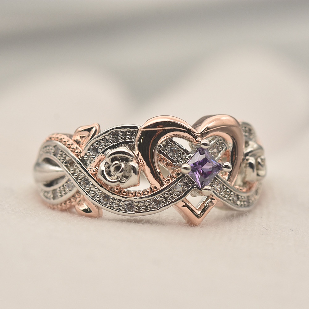 Hu Hu Hu Hu Hu Alat Bantu Pasang Kacamata♡ Cincin Batu Amethyst Imitasi Bentuk Hati Untuk Wanita