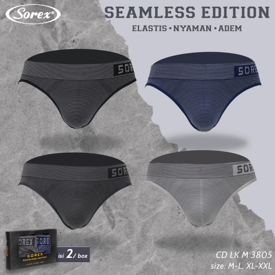 cd celana dalam pria segitiga sorex  m 3805 boxer 3806 seamless edition