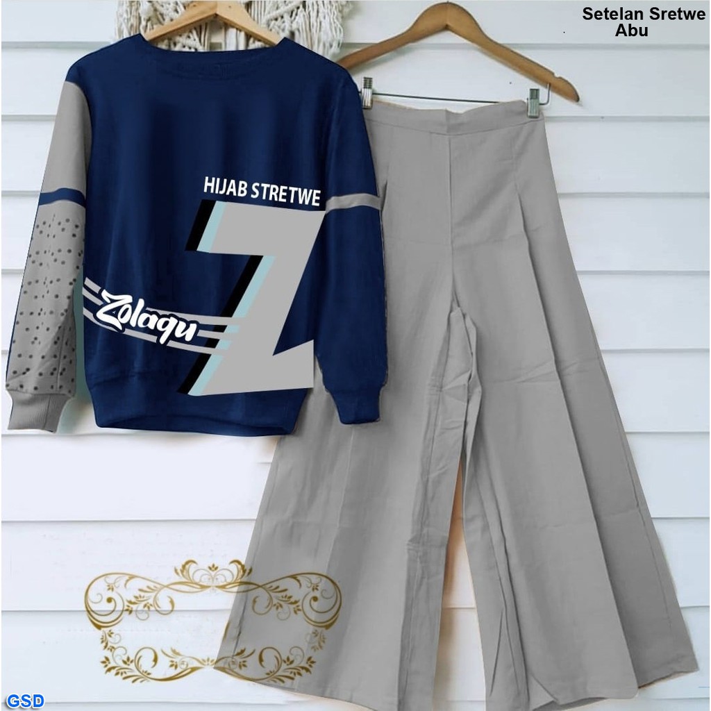 Set Z 2in 1/ Setelan Wanita Muslim/Baju Dan Celana Kulot Wanita Terbaru/ Setelan Murah/Setelan Korea
