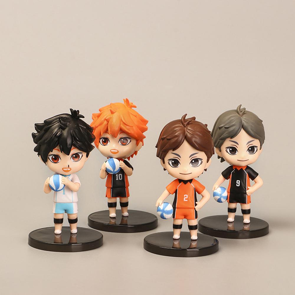 SKJK   Haikyuu Figure Hadiah 4pcs /set Anime Figure Mainan Action Figure Tobio Kageyama