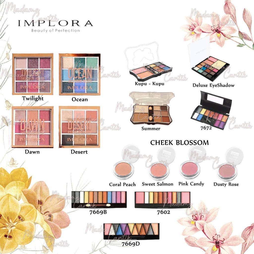 ✿ MADAME ✿ IMPLORA MAKE UP SERES BLUSH ON PALLETE WAJAH ORIGINAL