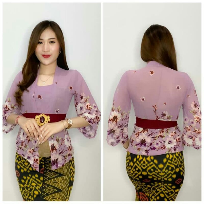 kebaya jadi sifon print motif terbaru