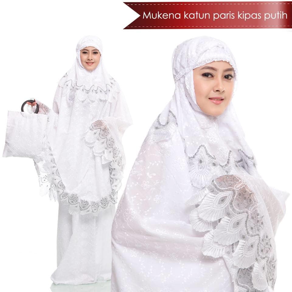 MUKENA KATUN PARIS KIPAS PUTIH
