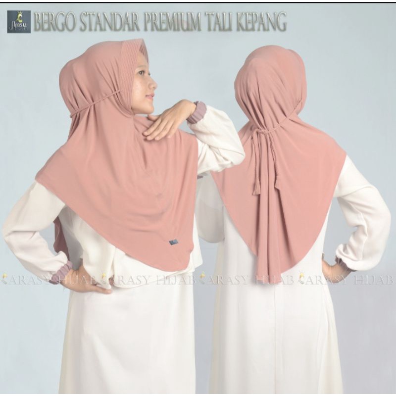 Jilbab standar tali kepang/Bergo tali tambang