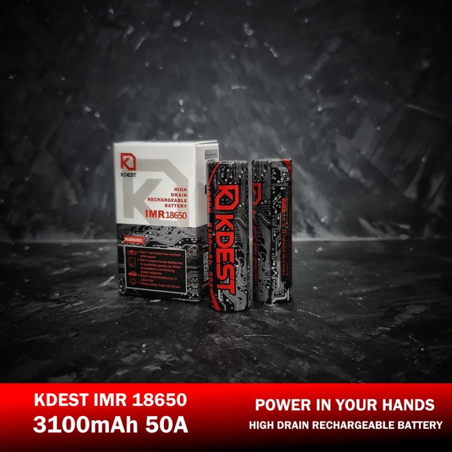 BATERAI 18650 VAPOOR KDEST 3100MAH 50A ORIGINAL 100%