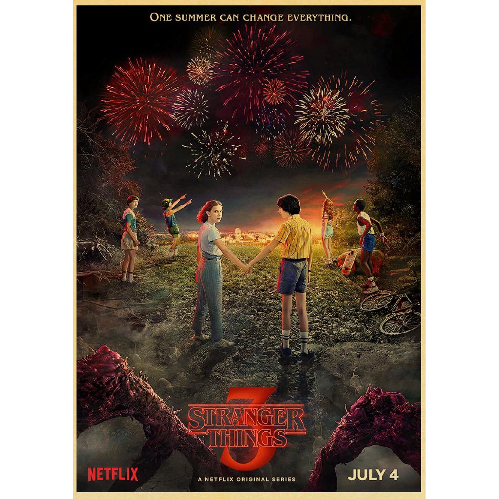 Poster Kertas Kraft Motif Print Film Stranger Things Season 3 2019 42x30cm Untuk Dekorasi Kamar Tidur