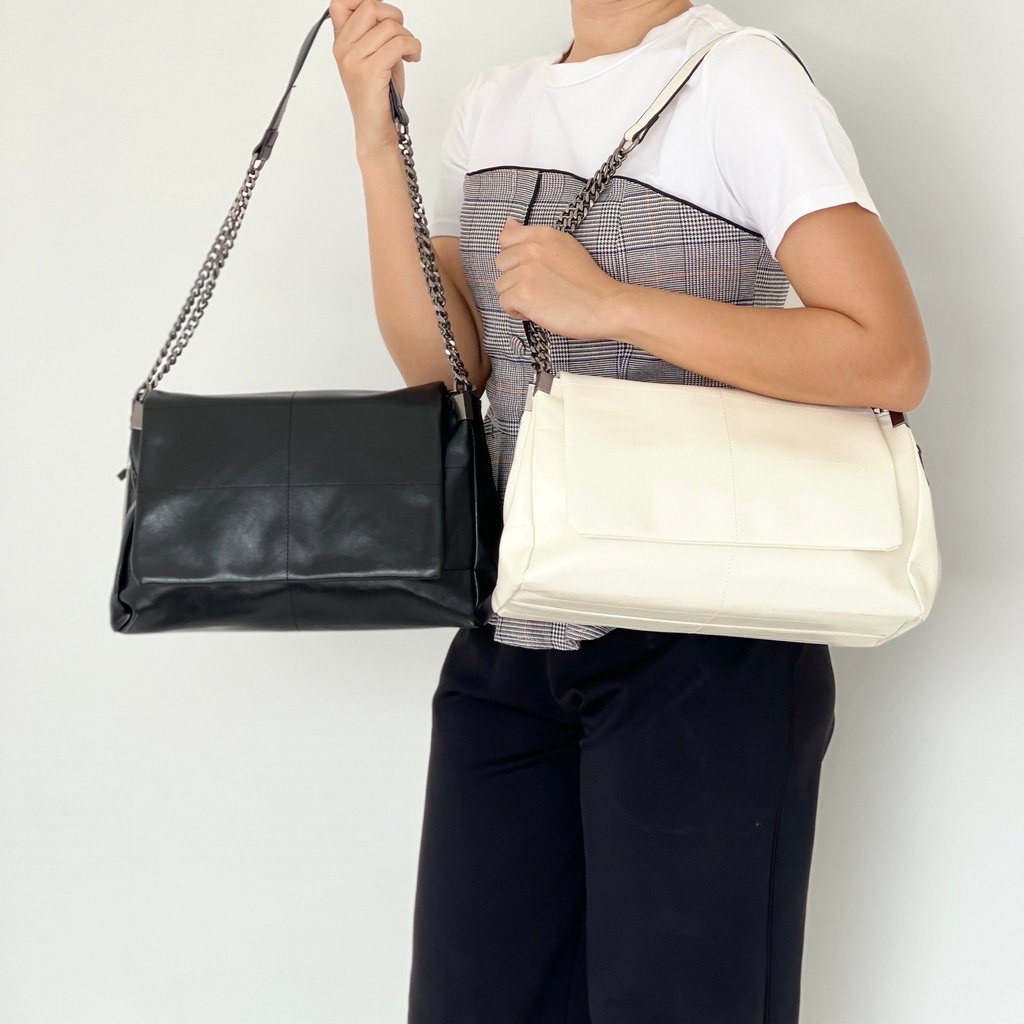 ROCK STYLE FLAP SHOULDER BAG Ecru ZARA United States