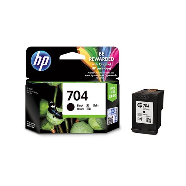 Tinta HP 704 Black Ink Cartridge - For 2010, 2060 / Black Original